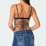 Tiger Printed Mesh Tank Top