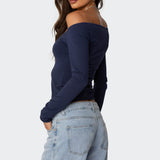 Nattie Off Shoulder V Neck Top