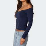 Nattie Off Shoulder V Neck Top