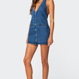 Destinee Denim Halter Mini Dress