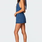 Destinee Denim Halter Mini Dress