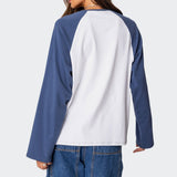 Oversized Raglan Long Sleeve T Shirt