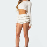 Lindsay Ruffle Knitted Shorts