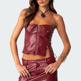 Sam Faux Leather Zip Corset