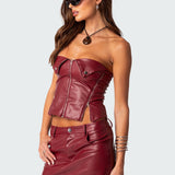 Sam Faux Leather Zip Corset