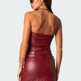 Sam Faux Leather Zip Corset