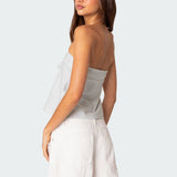 Caroline Tie Front Strapless Top