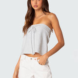 Caroline Tie Front Strapless Top
