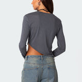 Asymmetric Long Sleeve T Shirt