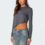 Asymmetric Long Sleeve T Shirt