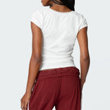 Priscilla Lace Trim T Shirt