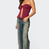 Twisted Split Front Tube Top