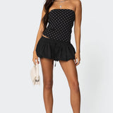 Polka Dot Built In Bra Tube Top