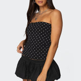 Polka Dot Built In Bra Tube Top