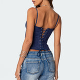 Avena Linen Look Lacey Corset