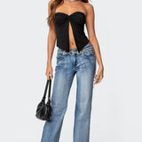 Twisted Split Front Tube Top