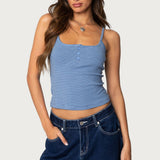Striped Henley Tank Top