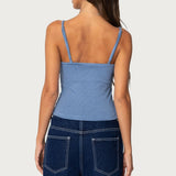 Striped Henley Tank Top