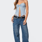 Twisted Split Front Tube Top