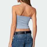 Twisted Split Front Tube Top