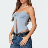 Twisted Split Front Tube Top