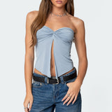 Twisted Split Front Tube Top