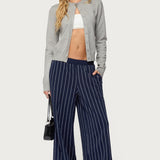 Mercer Pinstripe Wide Leg Joggers