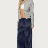 Mercer Pinstripe Wide Leg Joggers