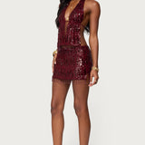 Dalis Fringed Sequin Mini Skirt