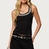 Studded Built In Bra Tank Top