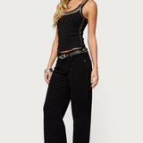 Studded Built In Bra Tank Top