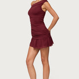 Gesibelle Off Shoulder Mesh Mini Dress