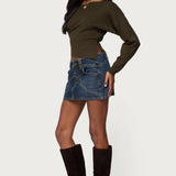 Tory Western Denim Mini Skirt