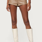 Melaney Faux Leather Micro Shorts