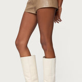 Melaney Faux Leather Micro Shorts