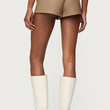 Melaney Faux Leather Micro Shorts