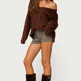 Ayvey Plaid Tailored Micro Shorts