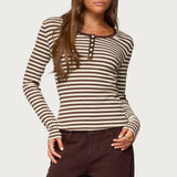 Roma Striped Henley Top