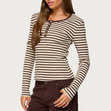 Roma Striped Henley Top