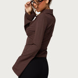 Pinstripe Tailored Button Up Shirt