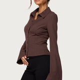 Pinstripe Tailored Button Up Shirt