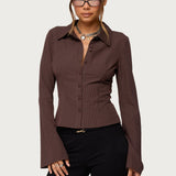 Pinstripe Tailored Button Up Shirt