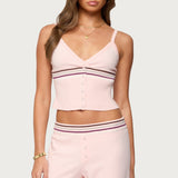 Miya Stripey Ribbed Knit Tank Top