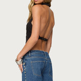 Devon Lacey Pinstripe Halter Top