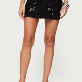 Steffie Beaded Mesh Mini Skirt