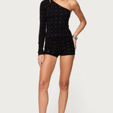Harley Rhinestone Knit Shorts