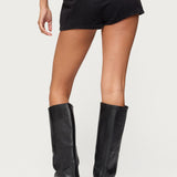 Grommet & Stud Denim Micro Shorts
