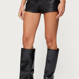Reese Studded Faux Leather Micro Shorts