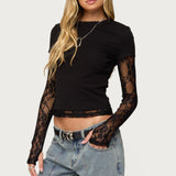 Layered Lace Sleeve Top