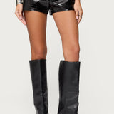 Matilde Faux Crocodile Leather Shorts